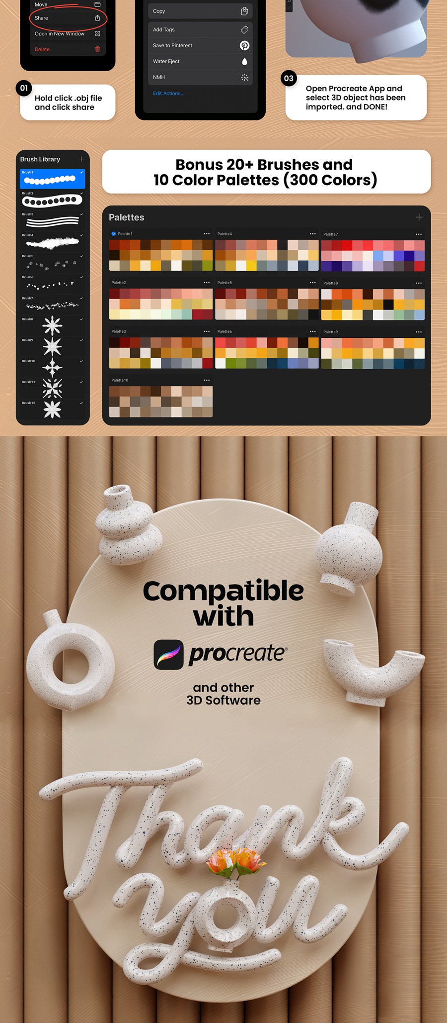 高质量三维渲染北欧现代陶瓷花瓶3D插画素材合集 Modern Ceramics 图片素材 sucaiwan.com