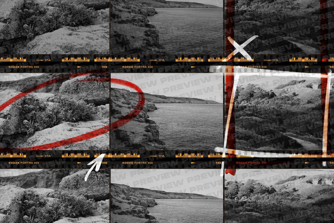 DBSLONDON 复古美学35MM情绪胶片边框条竖屏电影帧PNG素材包 Film Borders & Frames Mega Bundle 图片素材 sucaiwan.com