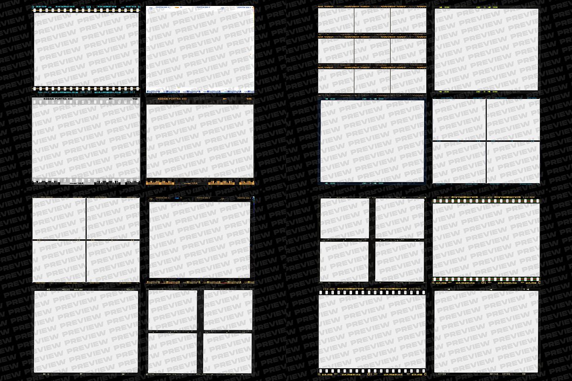 DBSLONDON 复古美学35MM情绪胶片边框条竖屏电影帧PNG素材包 Film Borders & Frames Mega Bundle 图片素材 sucaiwan.com