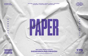 INDIEGROUND 175种逼真复古胶合折叠褶皱牛皮纸纸张纹理艺术品背景纹理图片素材包 Paper Textures