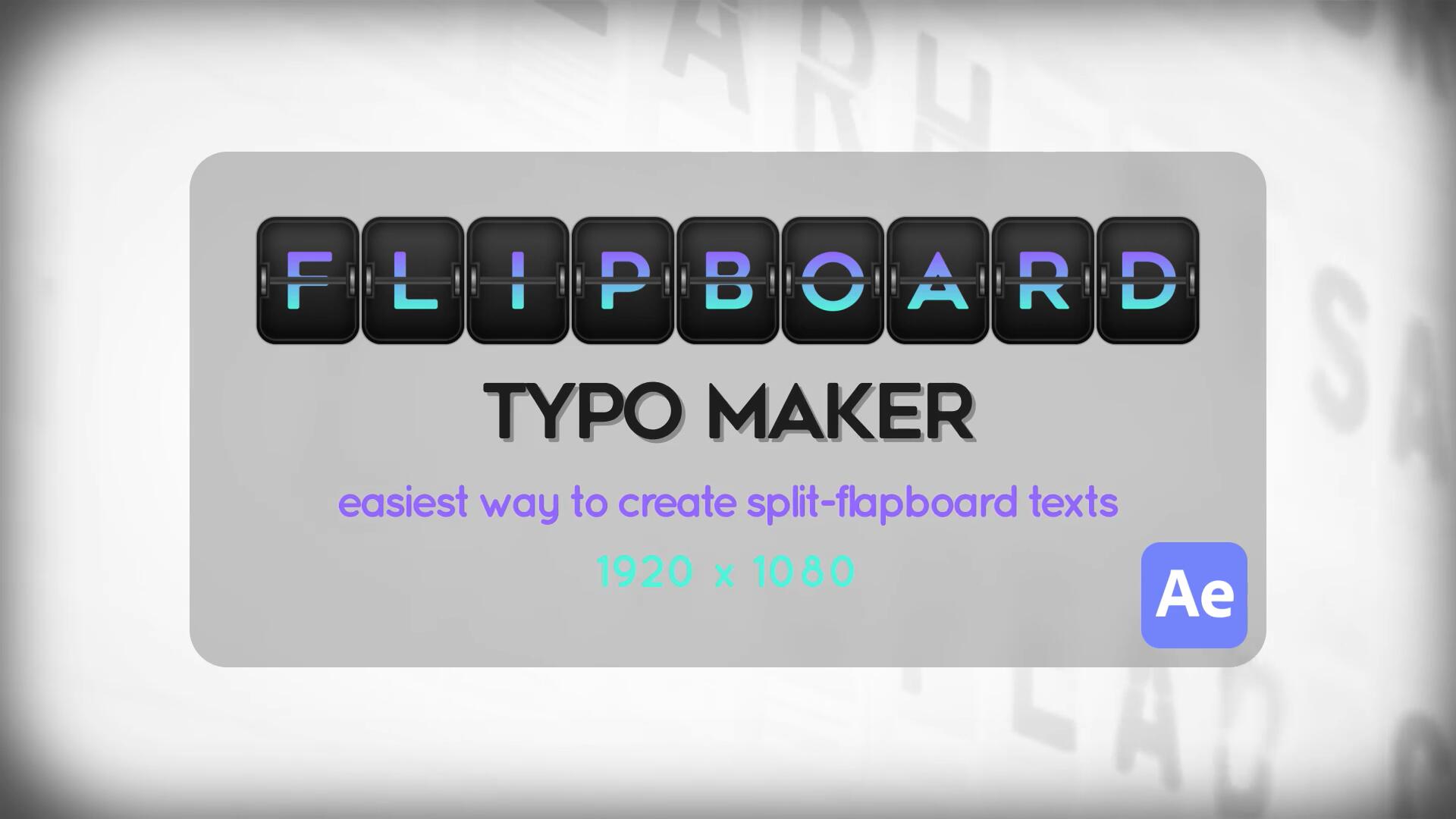 AE模板:登机牌文字翻转动画效果 , 第1张-素材湾丨精选海外优质设计素材资源 AE模板:登机牌文字翻转动画效果 , sucaiwan.com