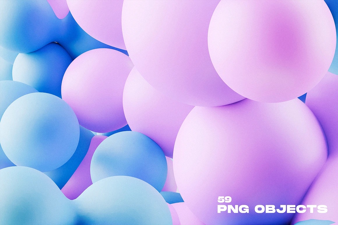 59款3D立体抽象金属流体镀铬液体粒子球体PNG免扣元素背景图片设计套装 Metaballs: Volume 1 , sucaiwan.com