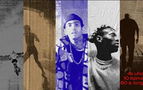 AE模板:老式做旧半色调印刷混合纹理打印噪点污迹肌理褶皱纸张开场片头模板