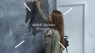 FCPX插件：50个复古夏日多彩涂鸦艺术拼贴手绘笔迹综艺VLOG动画元素插件包 , sucaiwan.com