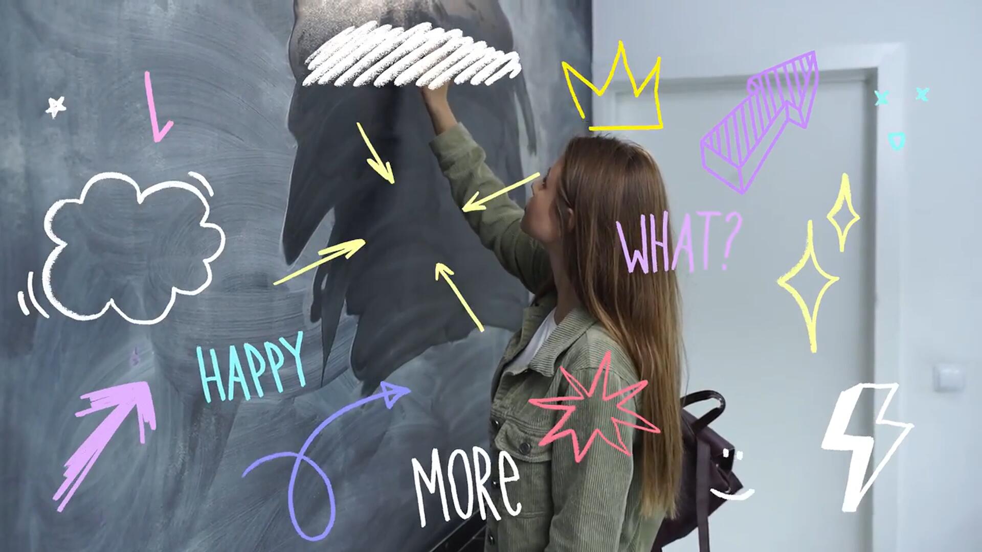 FCPX插件：50个复古夏日多彩涂鸦艺术拼贴手绘笔迹综艺VLOG动画元素插件包 , sucaiwan.com