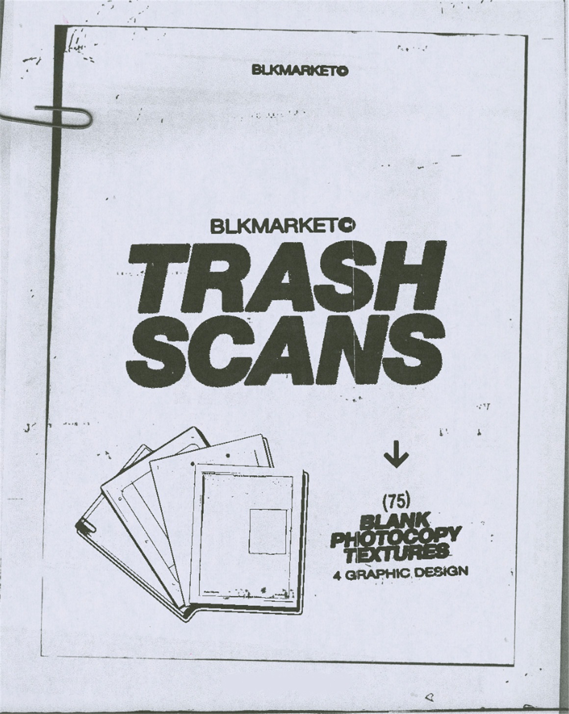 BLKMARKET 75个高分辨率黑白文件影印纸张标签背景设计纹理 TRASH SCANS 图片素材 sucaiwan.com