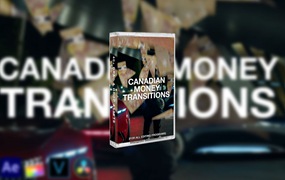 TINYTAPES 欧美嘻哈说唱3D货币下雨漂浮转场过渡元素视频素材包 CANADIAN MONEY TRANSITIONS