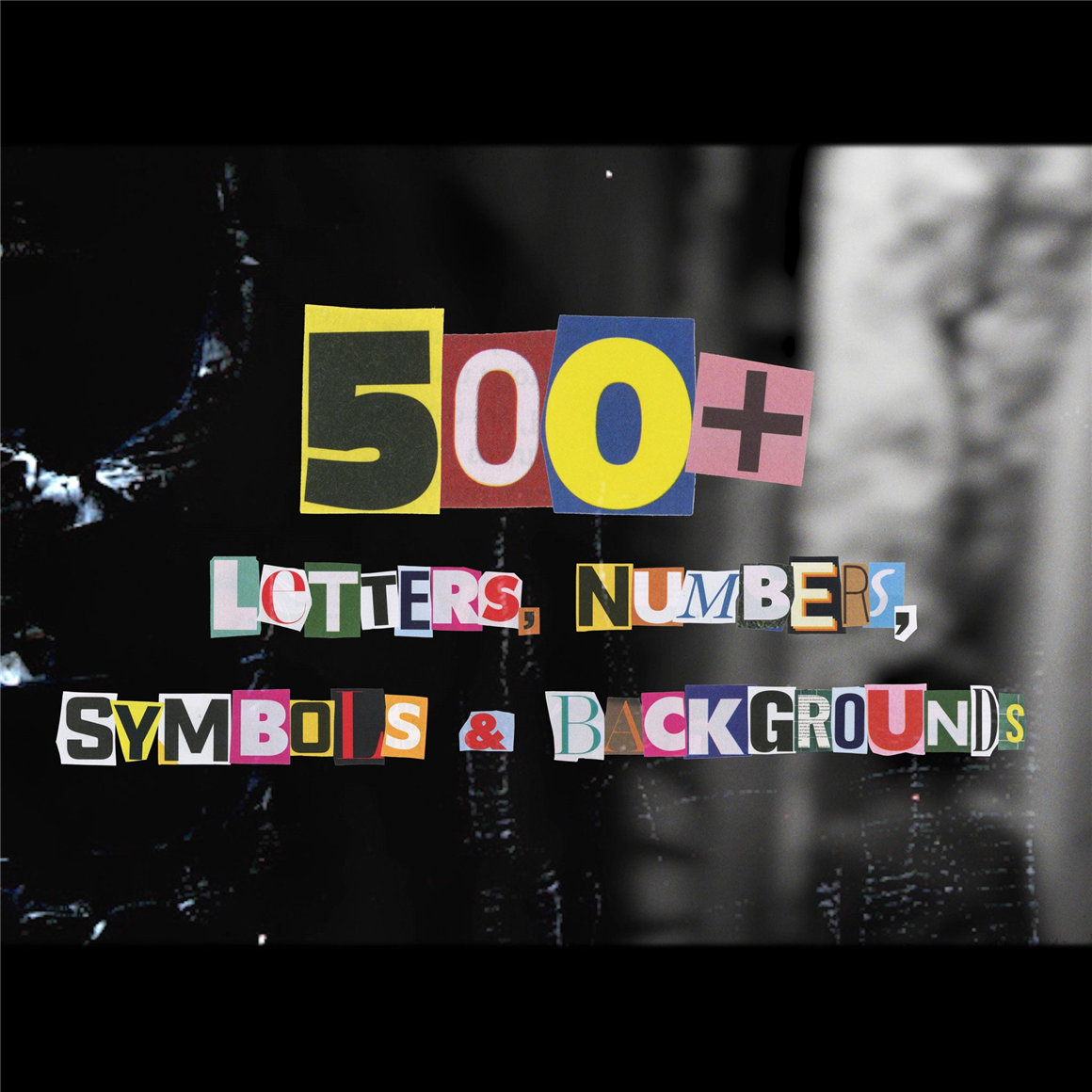 LAYER LAB 1000个复古拼贴艺术杂志手工剪裁字母数字符号单词PNG+动画素材包 COLLAGE LETTERS ANIMATIONS 图片素材 sucaiwan.com
