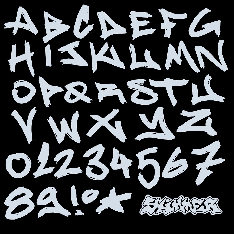 高质量复古Y2K千禧风手绘垃圾反设计笨拙丑陋英文装饰字体 SKIMMER Typeface 设计素材 sucaiwan.com