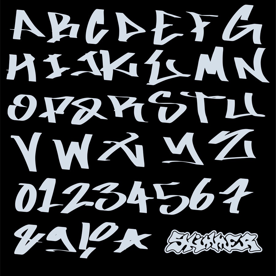 高质量复古Y2K千禧风手绘垃圾反设计笨拙丑陋英文装饰字体 SKIMMER Typeface 设计素材 sucaiwan.com