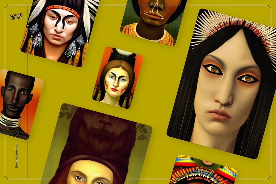 100款高质量古代原始部落土著少数民族人物半身肖像插画图片素材 Portraits Vol.04 图片素材 sucaiwan.com