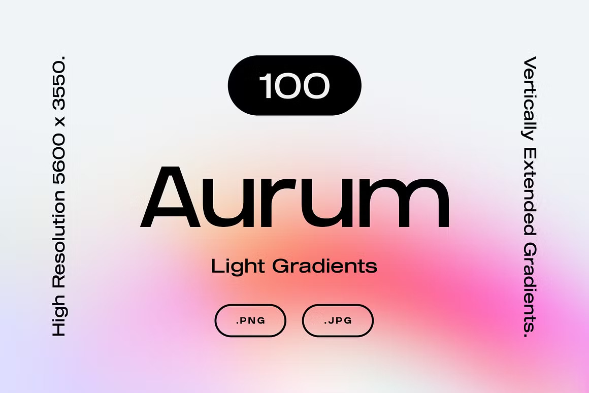 潮流弥散渐变光晕未来科技感噪点肌理背景素材 100 Aurum Light Gradients Collection 图片素材 sucaiwan.com