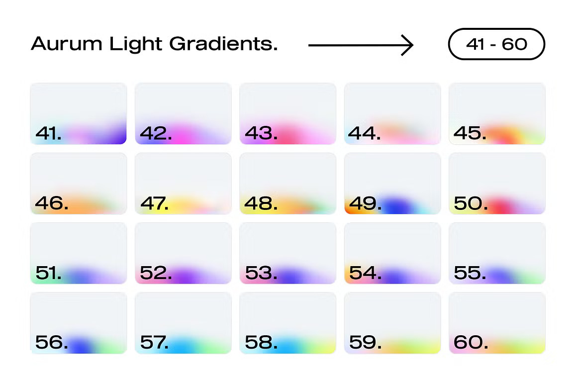 潮流弥散渐变光晕未来科技感噪点肌理背景素材 100 Aurum Light Gradients Collection 图片素材 sucaiwan.com