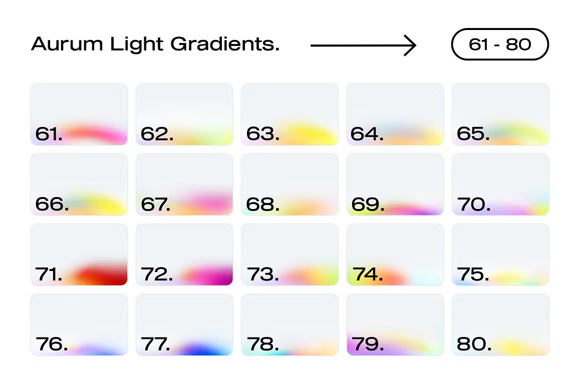 潮流弥散渐变光晕未来科技感噪点肌理背景素材 100 Aurum Light Gradients Collection 图片素材 sucaiwan.com