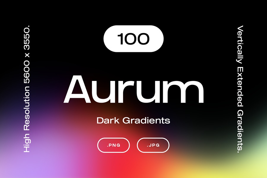 潮流弥散渐变光晕未来科技感噪点肌理背景素材 100 Aurum Dark Gradients Collection 图片素材 sucaiwan.com