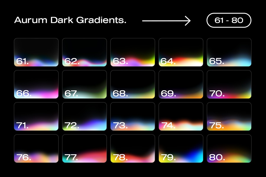 潮流弥散渐变光晕未来科技感噪点肌理背景素材 100 Aurum Dark Gradients Collection 图片素材 sucaiwan.com