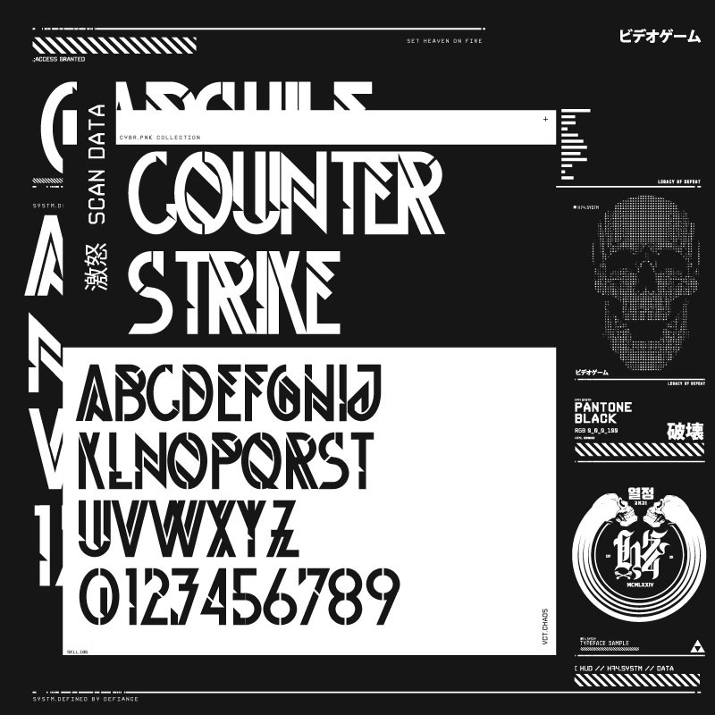 79款赛博朋克未来派科技机能运动标题logo排版西文装饰无衬线抽象字体套装Legacy Of Defeat – Black Friday Bundle (79 Fonts) 设计素材 sucaiwan.com