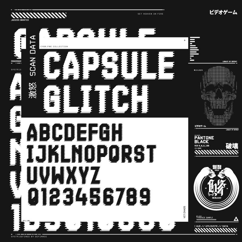 79款赛博朋克未来派科技机能运动标题logo排版西文装饰无衬线抽象字体套装Legacy Of Defeat – Black Friday Bundle (79 Fonts) 设计素材 sucaiwan.com