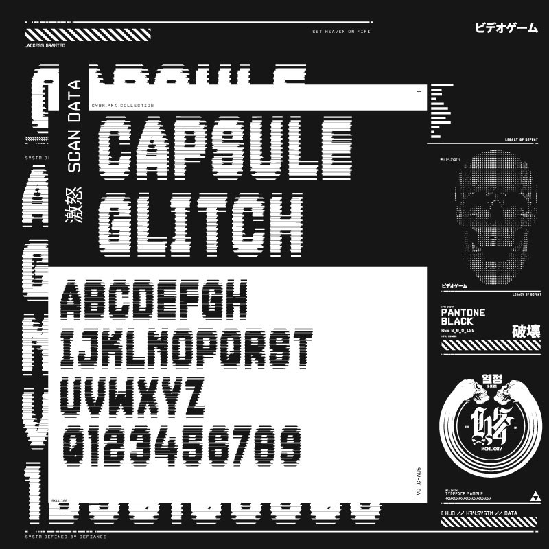 79款赛博朋克未来派科技机能运动标题logo排版西文装饰无衬线抽象字体套装Legacy Of Defeat – Black Friday Bundle (79 Fonts) 设计素材 sucaiwan.com