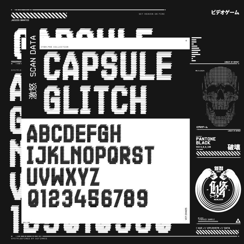 79款赛博朋克未来派科技机能运动标题logo排版西文装饰无衬线抽象字体套装Legacy Of Defeat – Black Friday Bundle (79 Fonts) 设计素材 sucaiwan.com