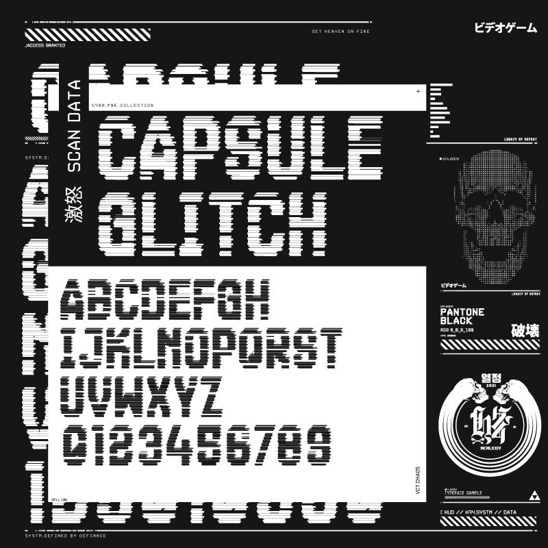 79款赛博朋克未来派科技机能运动标题logo排版西文装饰无衬线抽象字体套装Legacy Of Defeat – Black Friday Bundle (79 Fonts) 设计素材 sucaiwan.com