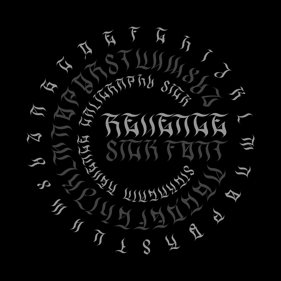 高质量现代优雅哥特式美学锐利英文书法字体 REVENGE FONT 设计素材 sucaiwan.com