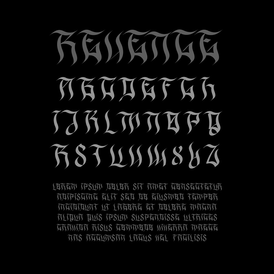 高质量现代优雅哥特式美学锐利英文书法字体 REVENGE FONT 设计素材 sucaiwan.com