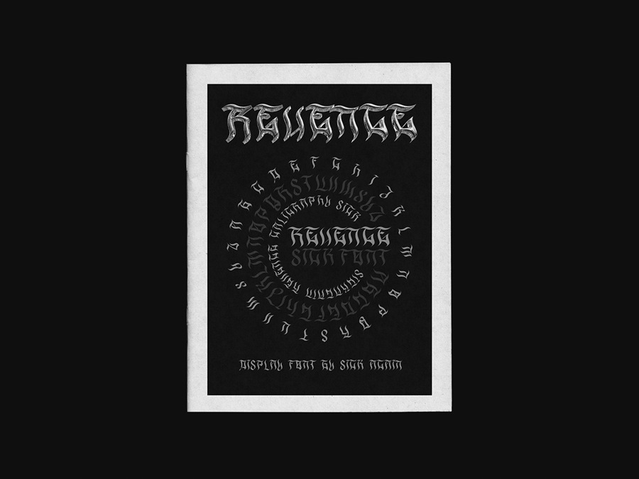 高质量现代优雅哥特式美学锐利英文书法字体 REVENGE FONT 设计素材 sucaiwan.com