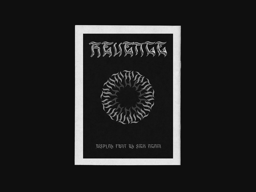 高质量现代优雅哥特式美学锐利英文书法字体 REVENGE FONT 设计素材 sucaiwan.com