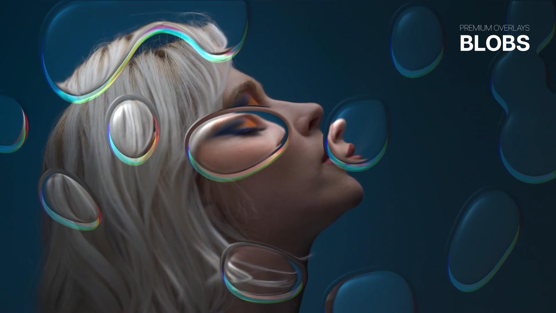 AE/PR模板：复古抽象气泡3D立体透明液体斑点梦幻画面效果 , sucaiwan.com