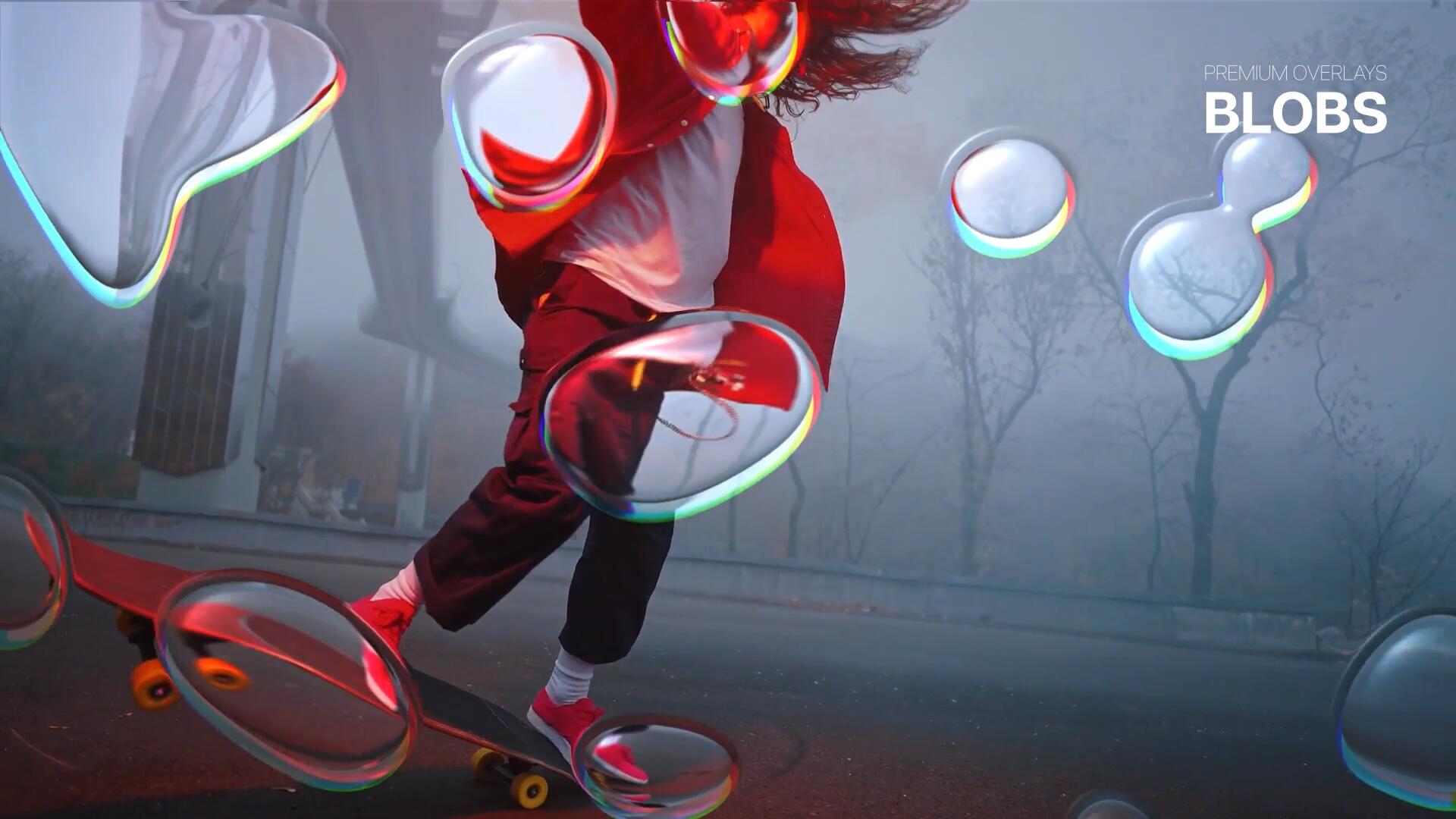 AE/PR模板：复古抽象气泡3D立体透明液体斑点梦幻画面效果 , sucaiwan.com