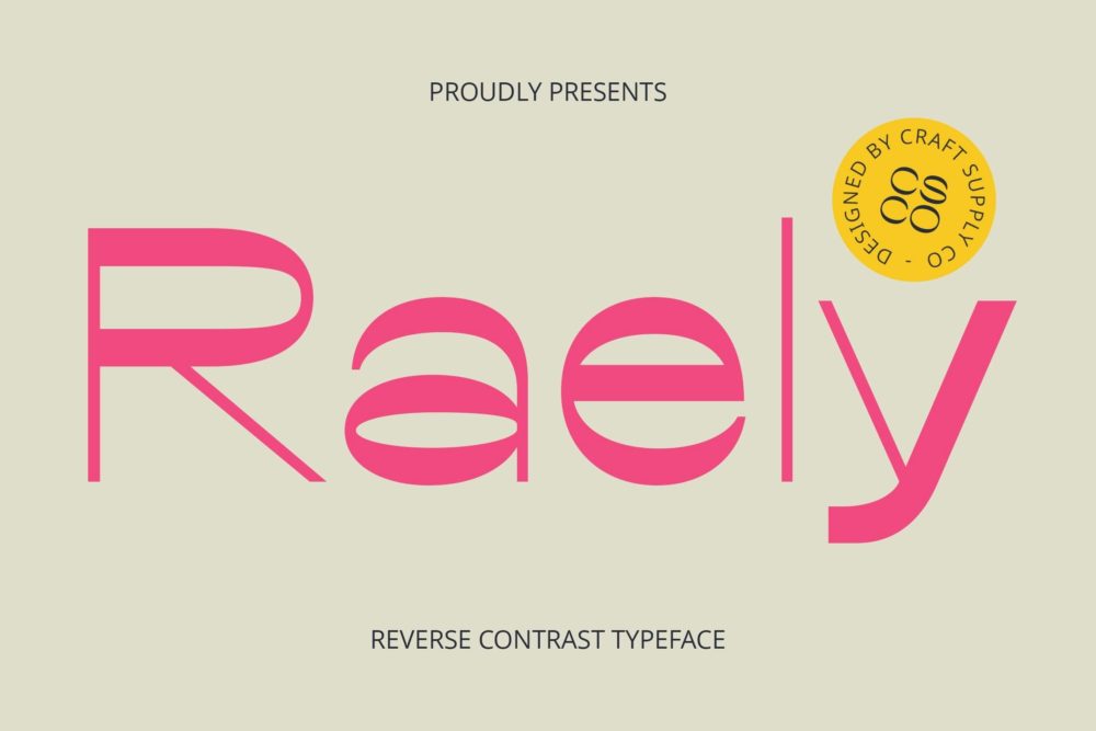 时尚复古品牌海报徽标设计无衬线英文字体安装包 Raely – Reverse Contrast Font 设计素材 sucaiwan.com