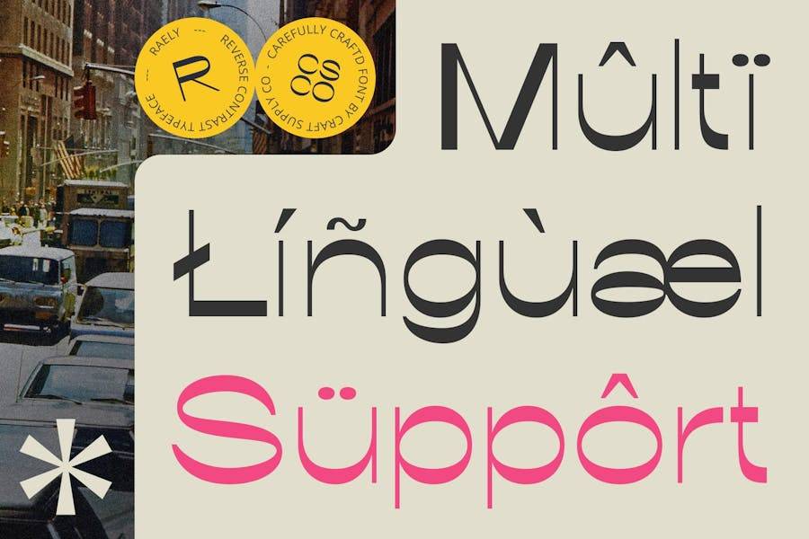 时尚复古品牌海报徽标设计无衬线英文字体安装包 Raely – Reverse Contrast Font 设计素材 sucaiwan.com