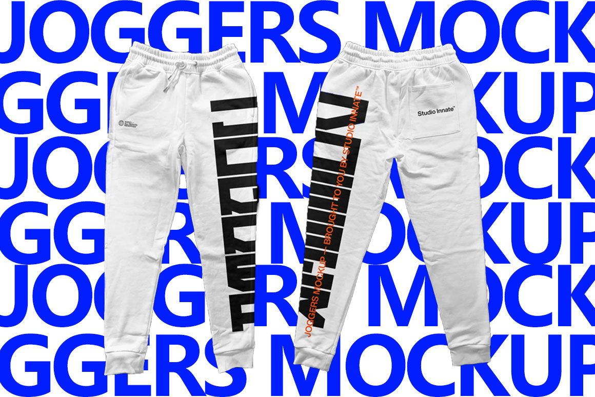 Studio Innate 新潮高分辨率逼真褶皱运动裤设计样机 JOGGERS MOCKUP 样机素材 sucaiwan.com