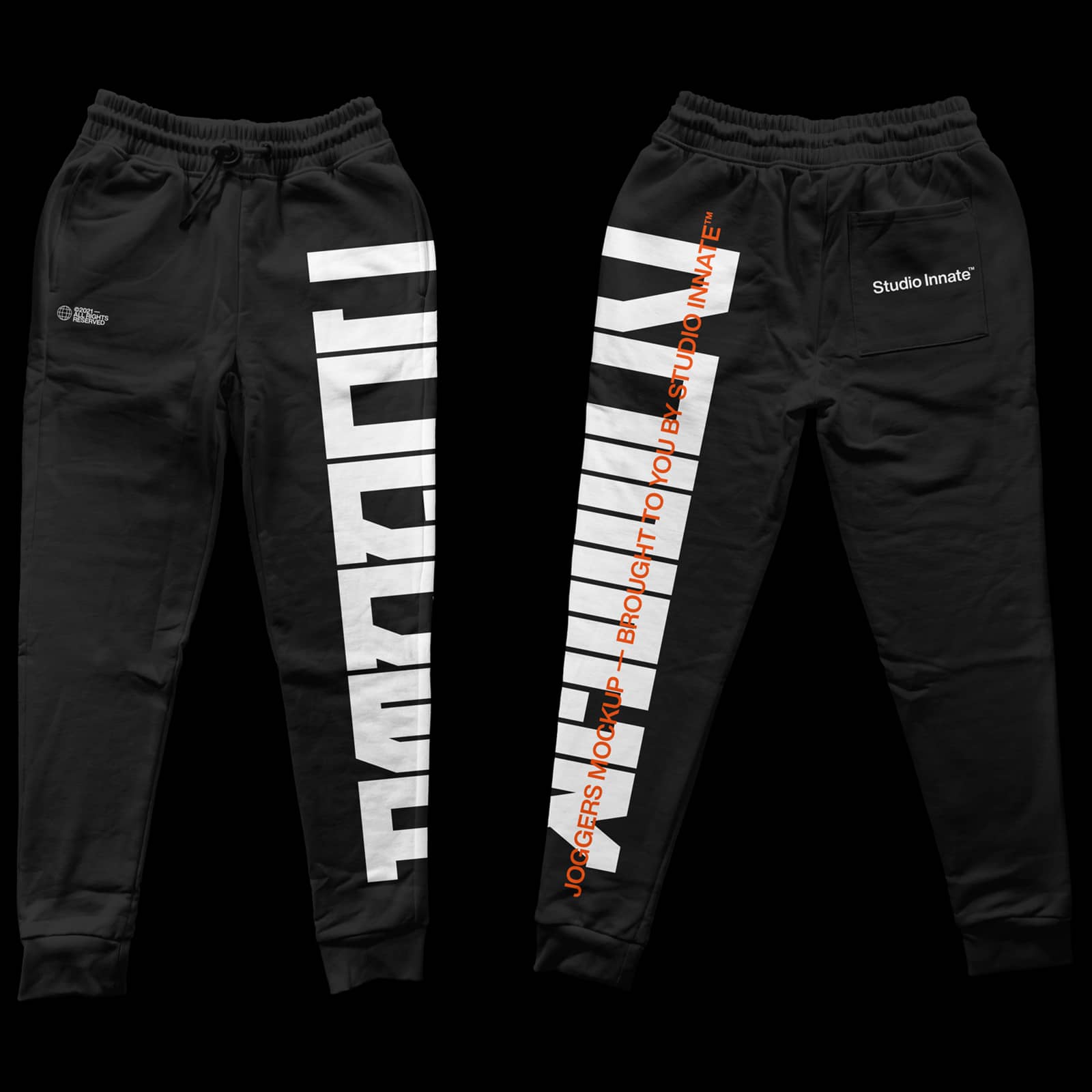 Studio Innate 新潮高分辨率逼真褶皱运动裤设计样机 JOGGERS MOCKUP 样机素材 sucaiwan.com