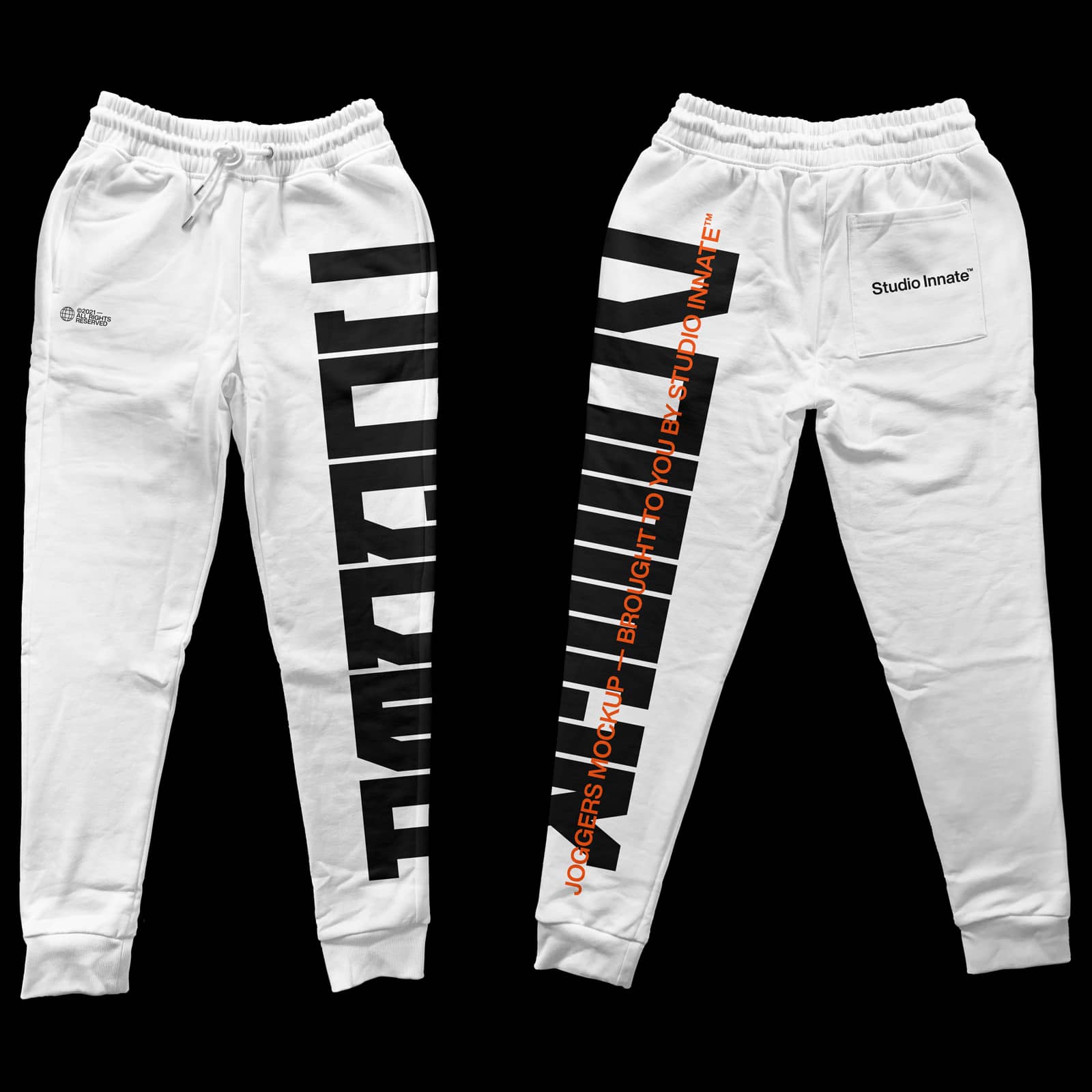 Studio Innate 新潮高分辨率逼真褶皱运动裤设计样机 JOGGERS MOCKUP 样机素材 sucaiwan.com