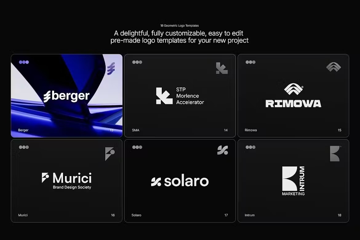18款时尚品牌公司企业徽标标识标志几何LOGO设计PSAI格式模板素材 Geometric Logo Kit 图片素材 第3张-素材湾丨精选海外优质设计素材资源 18款时尚品牌公司企业徽标标识标志几何LOGO设计PSAI格式模板素材 Geometric Logo Kit 图片素材 sucaiwan.com