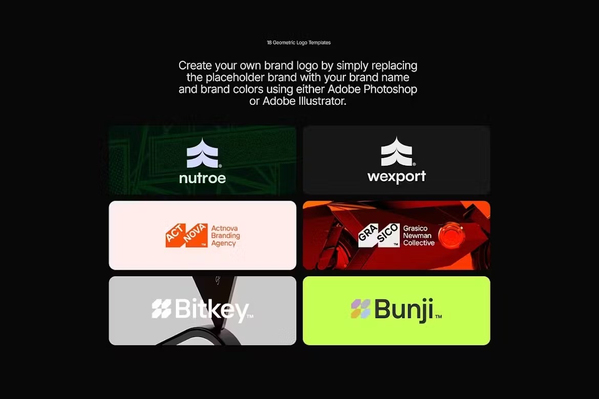 18款时尚品牌公司企业徽标标识标志几何LOGO设计PSAI格式模板素材 Geometric Logo Kit 图片素材 第4张-素材湾丨精选海外优质设计素材资源 18款时尚品牌公司企业徽标标识标志几何LOGO设计PSAI格式模板素材 Geometric Logo Kit 图片素材 sucaiwan.com