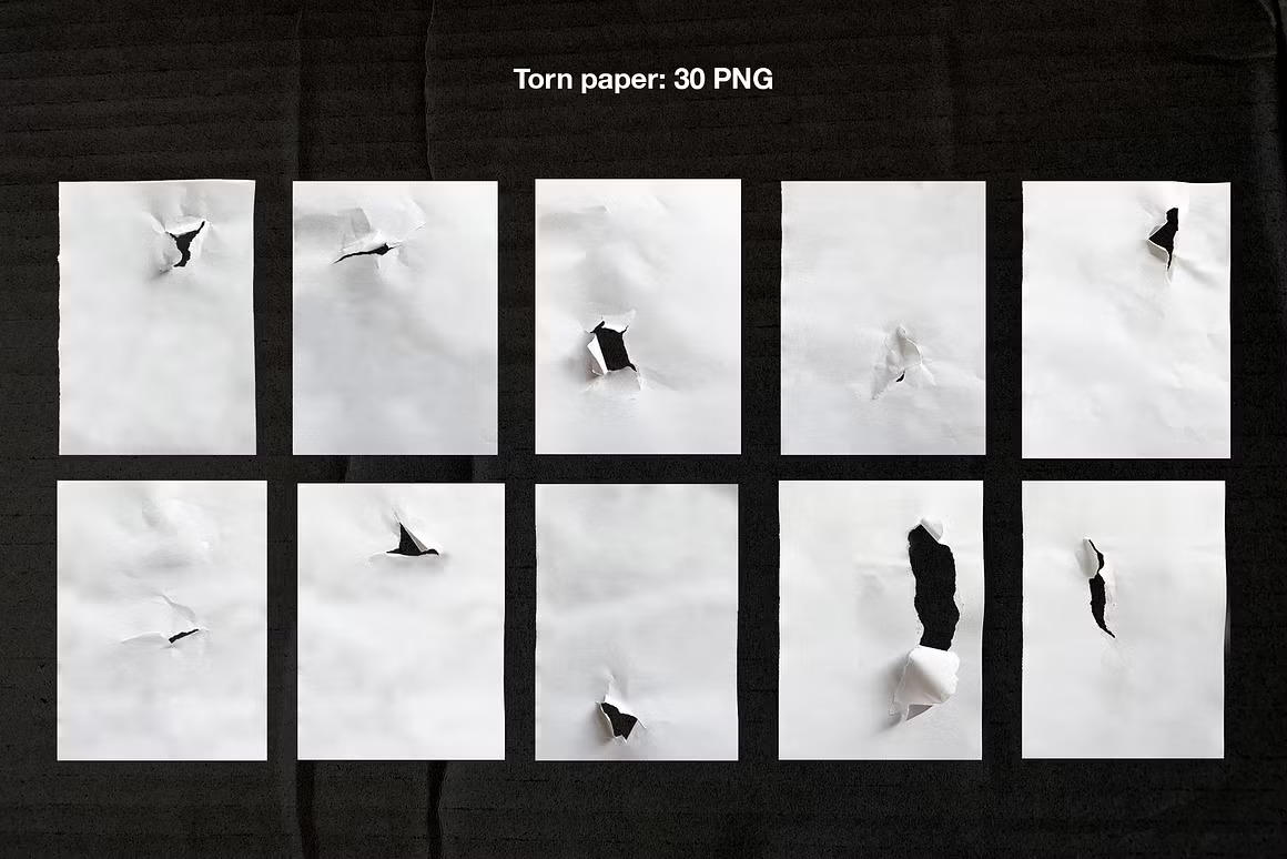 85款复古高精度撕纸刀切破碎破损划痕毛边抽象艺术纸张背景肌理纹理图片设计套装Torn Paper Bundle 图片素材 第4张-素材湾丨精选海外优质设计素材资源 85款复古高精度撕纸刀切破碎破损划痕毛边抽象艺术纸张背景肌理纹理图片设计套装Torn Paper Bundle 图片素材 sucaiwan.com