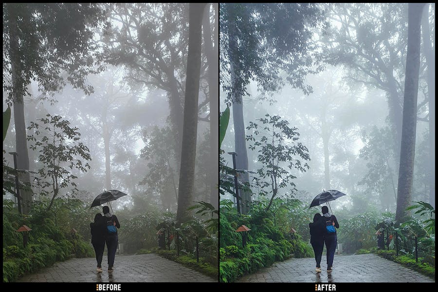 时尚美学雨天街拍摄影照片调色Lightroom预设 Rainy – Desktop and Mobile Presets 插件预设 sucaiwan.com