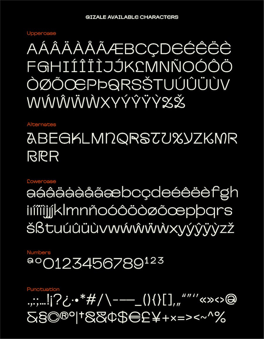 现代创意杂志海报徽标设计无衬线英文字体安装包 Gizale 设计素材 第7张-素材湾丨精选海外优质设计素材资源 现代创意杂志海报徽标设计无衬线英文字体安装包 Gizale 设计素材 sucaiwan.com