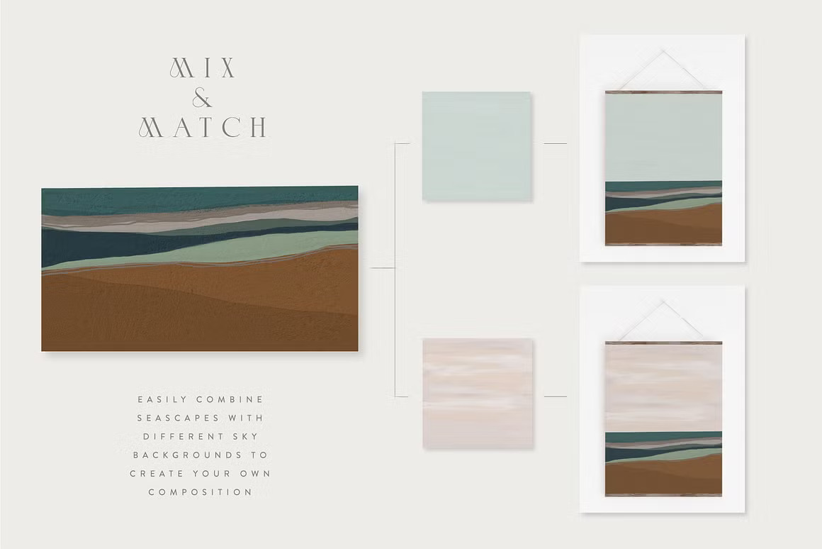 29款现代优雅4K高清海洋海岸天空手绘水彩海景画背景图片设计素材 Coastal – Gouache Seascapes 图片素材 sucaiwan.com