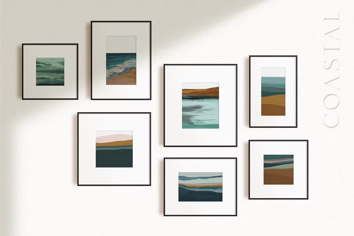 29款现代优雅4K高清海洋海岸天空手绘水彩海景画背景图片设计素材 Coastal – Gouache Seascapes 图片素材 sucaiwan.com