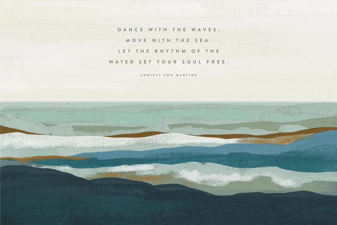 29款现代优雅4K高清海洋海岸天空手绘水彩海景画背景图片设计素材 Coastal – Gouache Seascapes 图片素材 sucaiwan.com