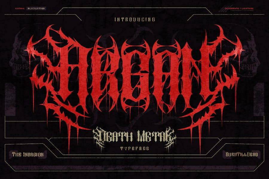 黑色品牌海报封面徽标设计重金属装饰英文字体安装包 Argan 设计素材 第5张-素材湾丨精选海外优质设计素材资源 黑色品牌海报封面徽标设计重金属装饰英文字体安装包 Argan 设计素材 sucaiwan.com