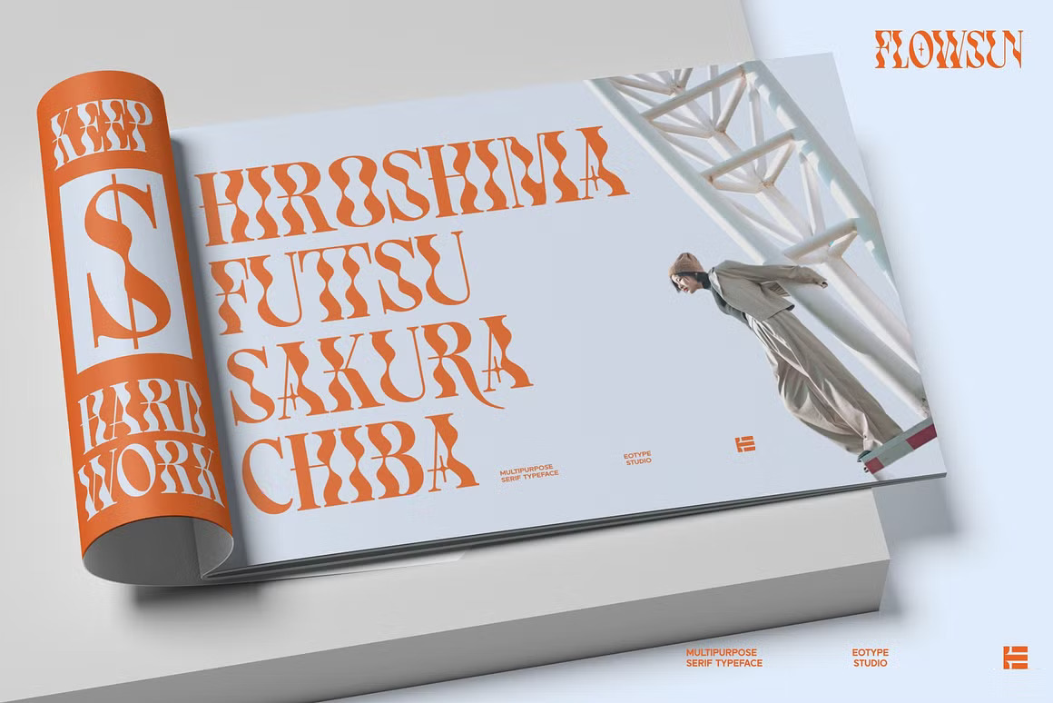 时尚品牌杂志海报设计迷幻衬线英文字体安装包 Flowsun Psychchedelic Serif Font 设计素材 sucaiwan.com