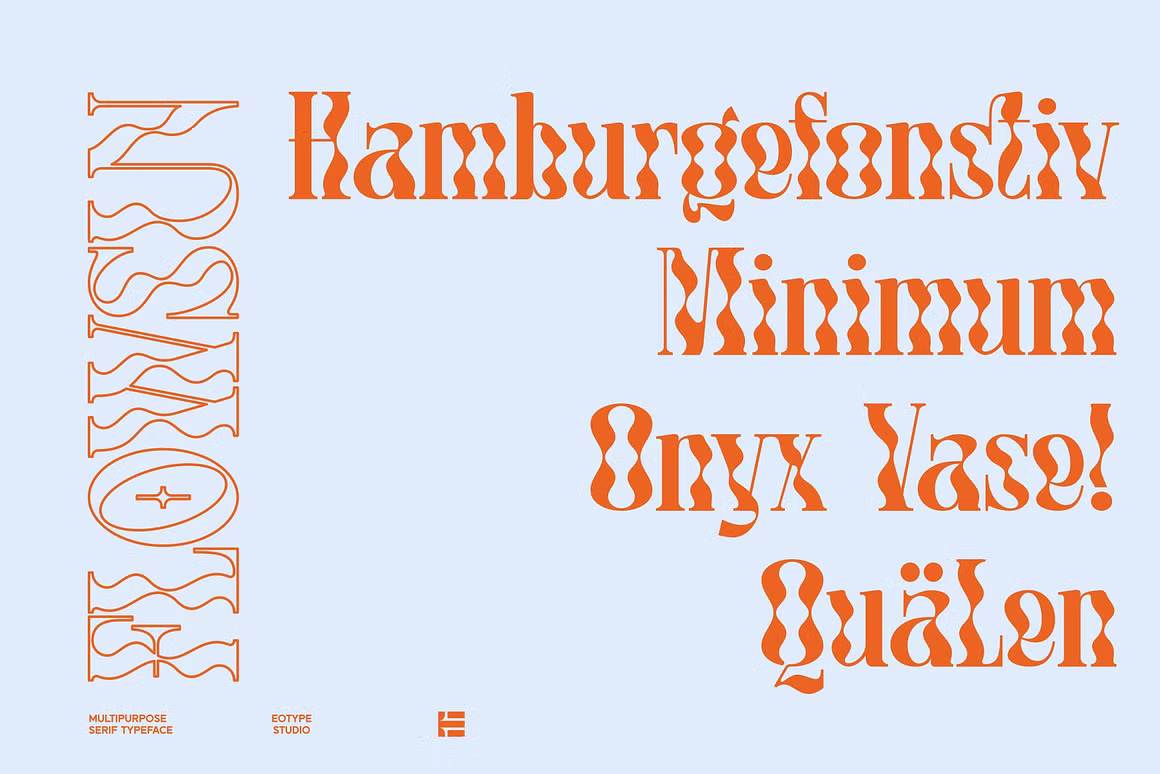 时尚品牌杂志海报设计迷幻衬线英文字体安装包 Flowsun Psychchedelic Serif Font 设计素材 sucaiwan.com