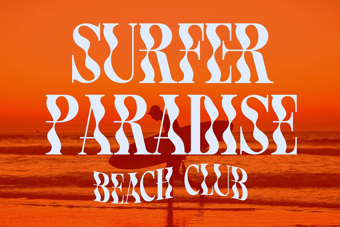 时尚品牌杂志海报设计迷幻衬线英文字体安装包 Flowsun Psychchedelic Serif Font 设计素材 sucaiwan.com