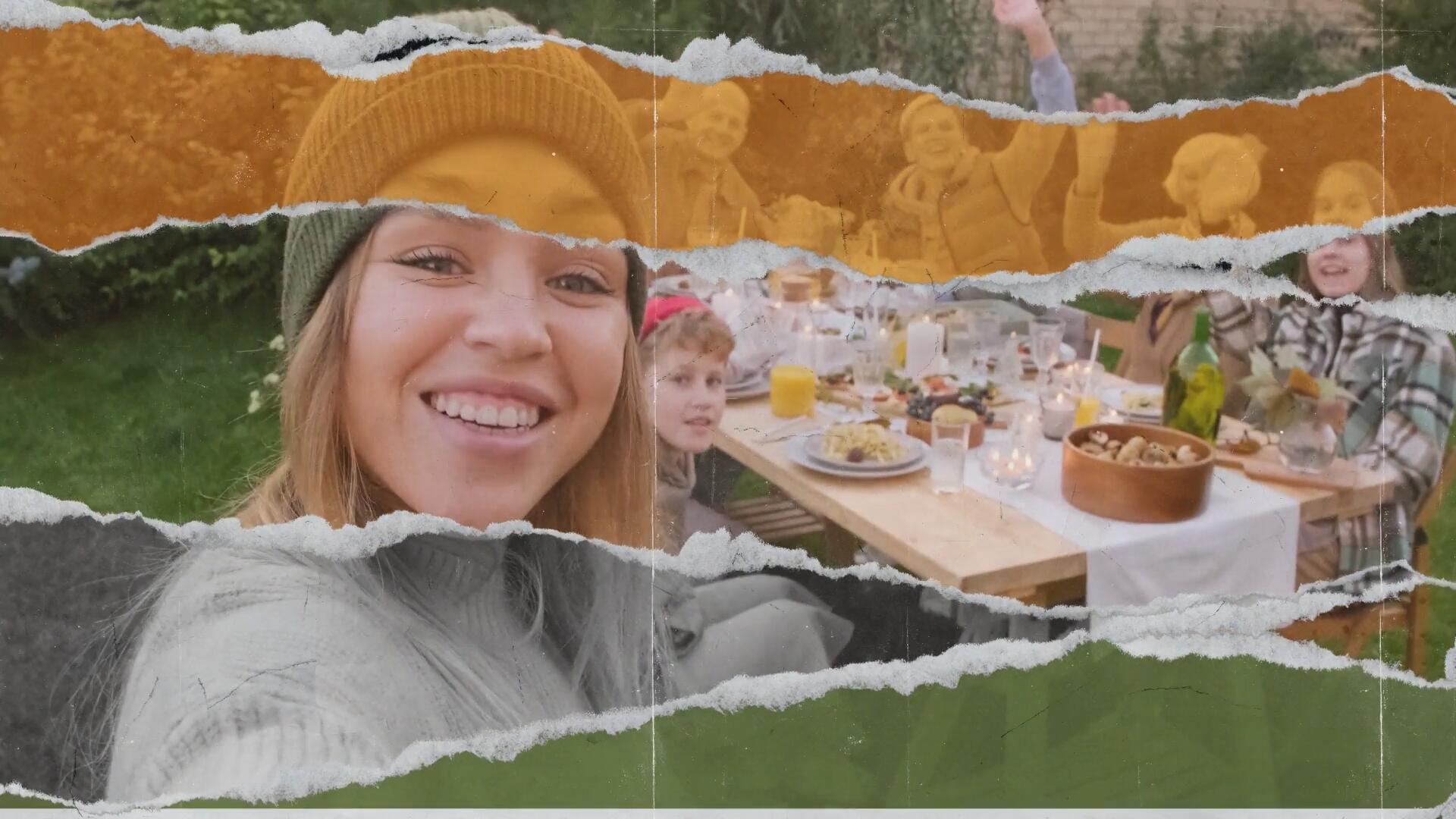 AE模板：复古创意美学撕纸拼贴纸张转场过渡VLOG片头动画模板 Paper Rips Opener , sucaiwan.com