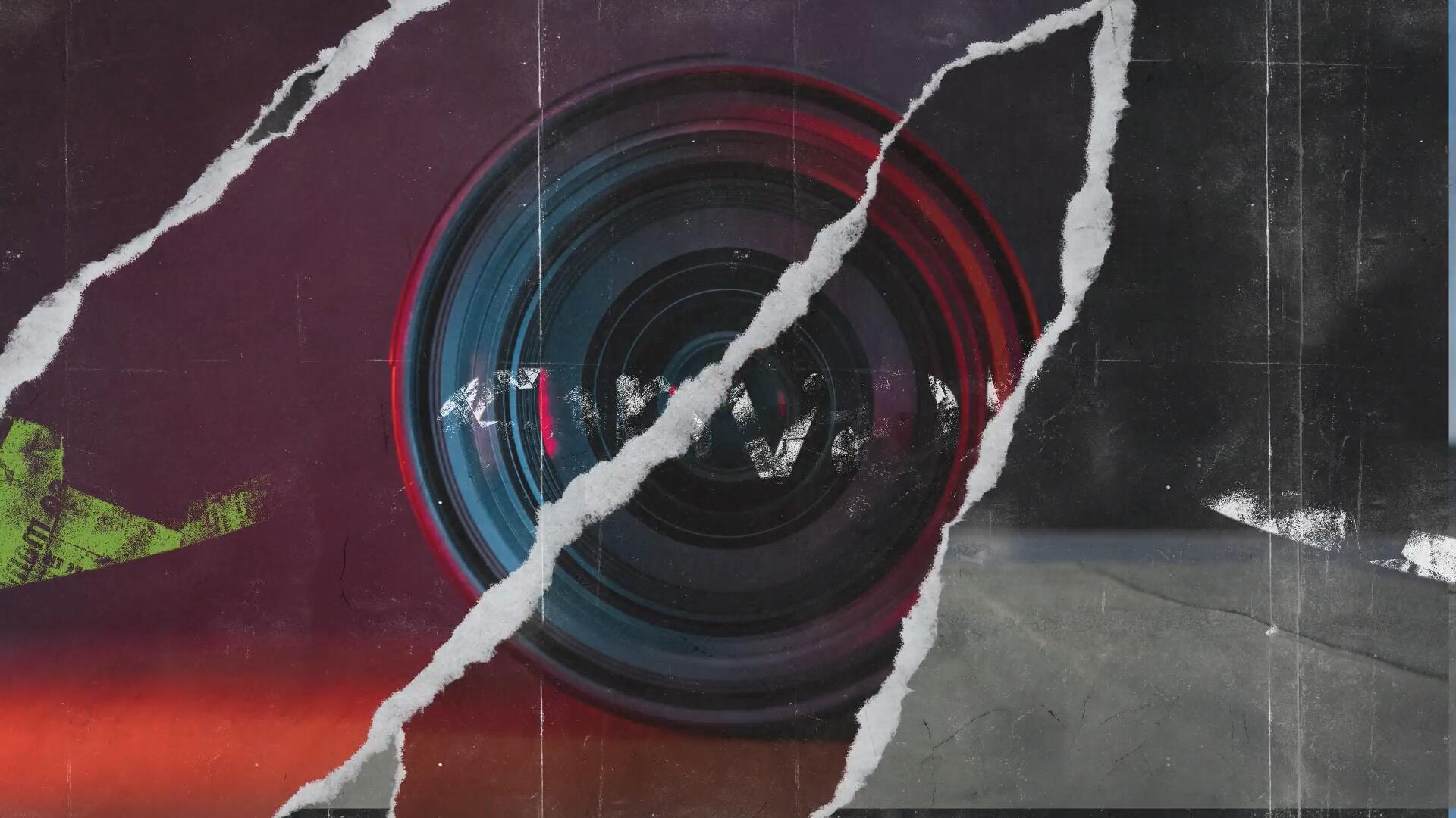 AE模板：复古创意美学撕纸拼贴纸张转场过渡VLOG片头动画模板 Paper Rips Opener , sucaiwan.com